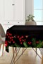 Black New Year New Year Christmas Christmas Tablecloth Mso544