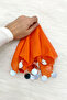 Orange Silver Chiffon Halay Handkerchief 5 Pieces, Bride Groom Wedding Henna Circumcision Engagement Bride - 3
