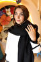 Miss Coral Soft Textured Puff Sherly Black Shoulder Scarf Shawl Scarf - 2