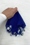 Cobalt Blue Silver Chiffon Halay Handkerchief 5 Pieces, Bride Groom Wedding Henna Circumcision Engagement Bride - 3