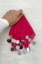 Fuchsia Silver Chiffon Halay Handkerchief 10 Pieces, Bride Groom Wedding Henna Circumcision Engagement Bride - 3
