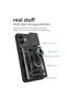 Samsung Galaxy A06 Case with Camera Protection with Sliding Ring Armor Armor Cover +9H Screen Protector Glass Set - 4