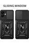 Samsung Galaxy A06 Case with Camera Protection with Sliding Ring Armor Armor Cover +9H Screen Protector Glass Set - 3