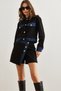 Women's Black Denim Button Detailed Chanel Shorts Skirt Etk- 19000291 - 4