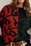 Women's Emerald Green Leopard Blocky Knitwear Sweater Kzk-19000832 - 6