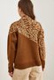 Women's Camel Hair Leopard Detailed Blocked Knitwear Sweater Kzk- 19000811 - 6