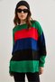Women's Green Thick Color-Blocked Knitwear Sweater Kzk-19000824 - 2