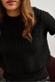 Women's Black Crew Neck Thick Knit Loose Knitwear Sweater Kzk- 19000856 - 5