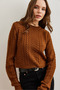 Women's Camel Hair Wave Braided Crop Knitwear Sweater Kzk- 19000822 - 3