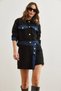 Women's Black Denim Button Detailed Chanel Shorts Skirt Etk- 19000291 - 6