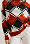 Women's Tile Diamond Patterned Oversize Knitwear Sweater Kzk- 19000834 - 5