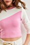 Women's White Pink Asymmetrical Block Soft Touch Stretchy Blouse Blz- 19002797 - 4