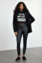 Anthracite Leather Look Shiny Body-Fitting Stretchy Knitted Tights Twoaw25Ta00004