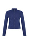 Lacivert Vücuda Oturan Fermuarlı Dik Yaka Örme Spor Ceket/Sweatshirt TWOAW23BZ00592 - 7