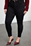 Siyah Yüksek Bel Dar Paça Esnek/Stretch Büyük Beden Skinny Jeans TBBAW23CJ00059 - 4