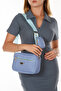 Women's Cross Strap Blue Shoulder Bag with Wallet - 6