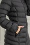 Women's Smoked Long Inflatable Coat with Hooded Fur - 6