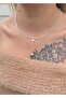 Heart Transparent Crystal Women's 2 Combination Necklace - 2
