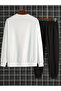 Sweatshirt Jogger Set - Oversize Shaded Losangels Circular Neckline - 2