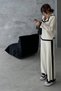 Button Detailed Flexible Knitwear Fabric Cardigan and High Waist Trousers White Double Knitwear Suit 2501 - 4