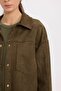 Crop Shirt Collar Snap Pocket Suede Shirt Jacket B2983Ax24Wn - 5