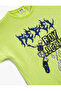 Textured Printed Short Sleeve Crew Neck T-Shirt - 3