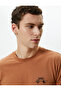 Slogan Printed T-Shirt Slim Fit Crew Neck Short Sleeve Cotton