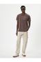 Slogan Embroidered T-Shirt Slim Fit Crew Neck Short Sleeve Cotton - 2