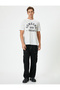 Cotton Regular Fit - Slogan Printed Short Sleeve Crew Neck T-Shirt - 2