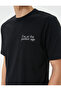 Slogan Printed T-Shirt Slim Fit Crew Neck Short Sleeve - 5