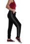 Women's Black High Waist Striped Sweatpants - 2