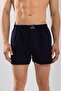 Men's Cotton Comfortable Cut Towel Waist Boxer 3 Pack Navy Blue - 3