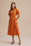 Stand Collar Midi Length Dress - 3