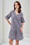 Ruffled Tile Pattern Dress - 3