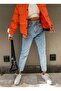 Leo Ngbutika Light Blue Mom Jeans Lycra High Waist Blue Snow Washed Mom Jeans Extra Stretchy - 3