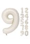 Foil Balloon Number 9 Helium Balloon 76 Cm Cream Color - 9 Year Balloon - Birthday Party Set Supplies