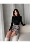 Women's Leopard High Waist Slit Skirt