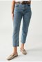 By-7599 Zero Max High Waist Mom Blue Jeans Lycra Stretch Boyfriend Jeans Stone Narrow Leg Pants - 5