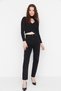 Women's Non-Fading Black Super High Waist Comfort Lycra Mom Denim Trousers Jeans - 3