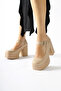 Adelin Nud, Beige Oval Toe Platform Women's Casual Shoes - 4