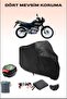 Black Honda Nx 650 Dominator Rear Bag Compatible Motorcycle Tarpaulin Waterproof Durable Fabric