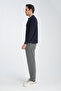 Men's Regular Fit Polo Collar Basic Sweatshirt with Drop Knit - 3