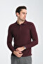 Men's Regular Fit Polo Collar Basic Sweatshirt with Drop Knit