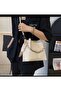 Ymzbag Cream Soft Leather Bag with Scarf and Chain Accessories Cream