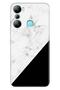 Infinix Hot 20I Case Silicone Patterned Pictorial Uv Cover Black White Marble - 2
