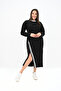 Women's Plus Size Double Stripe Detail Long Dress 5279-25