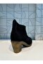 Decolite Boots Women's Navy Blue Suede Warm Lining Genuine Leather Style Chunky Heel Daily Boots - 6