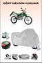 Gray Motorcycle Tarpaulin with Rear Bag and Lock Compatible for Kawasaki Klx 150 L, Safe