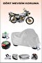 Rear Bag and Lock Compatible Gray Motorcycle Tarpaulin for Kuba Çita 100R Gold, Secure