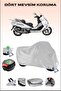 Rear Bag and Lock Compatible Grey Motorcycle Tarpaulin for Mondial 250 Jet Max, Secure
